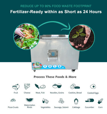 TOGO TG-CC-50 Roestvrij staal 304 organisch afvalcomposter met een capaciteit van 50 kg en 21-24 uur verwerking