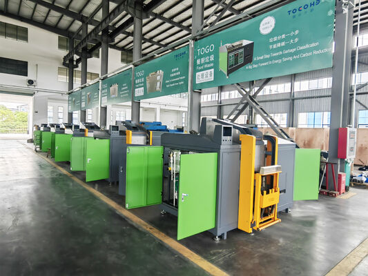 TOGO TG-CC-100 composteermachine voor keukenafval met een capaciteit van 100 kg/dag, constructie van roestvrij staal en PLC automatisch besturingssysteem